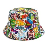 2023 Fashion Cartoon Print Hip Hop Bucket Hat Summer Men Fisherman Caps Hats Women Beach Cap Unisex Panama Hat