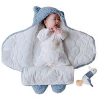 Baby Sleeping Bag Autumn Winter Infant Clothes For Newborns Cashmere Warm Sleepsack Boy Girl Hooded Wrap Swaddling Blanket