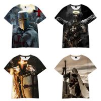 ใหม่อัศวิน Templar 3D แบบฤดูร้อนแขนสั้นท็อปส์ลำลองเสื้อยืดผู้ชาย