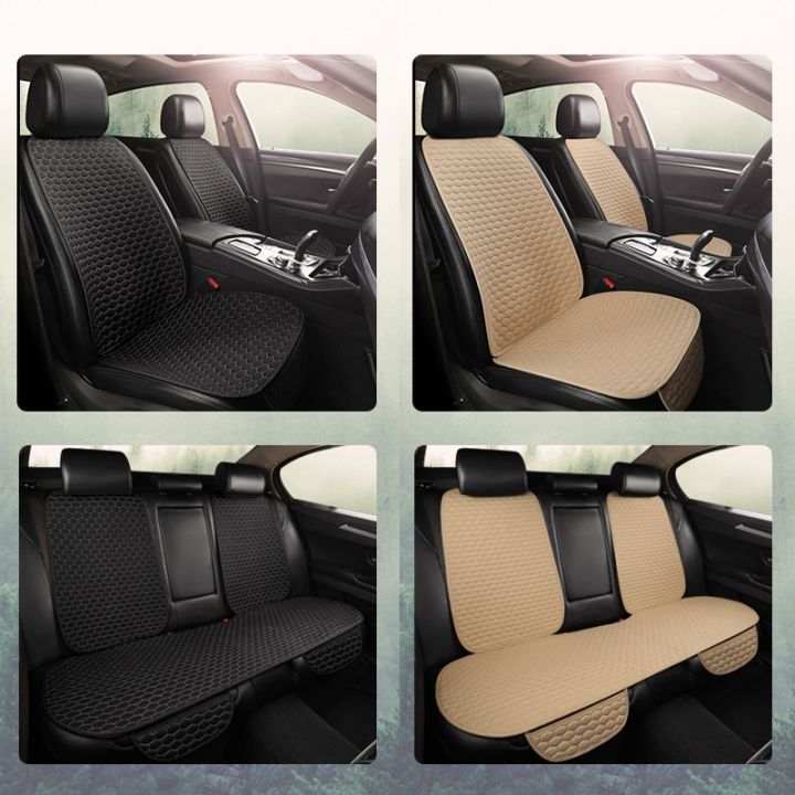 Linen Car Seat Cover Mildew-Proof Flax Front Rear Car Seat