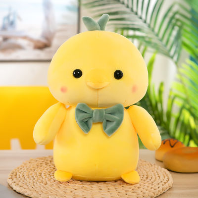 [COD] ของเล่นยัดนุ่นไก่สีเหลืองขนาดเล็กตุ๊กตาไก่ผูกโบว์นุ่มพิเศษหมอนกอดนอนขนาดใหญ่สำหรับเด็ก