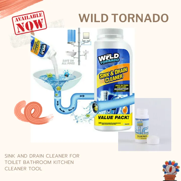 Wild Tornado Sink & Drain Cleaner Powerful Sink and Drain Cleaner for