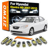 ZITWO 11Pcs Canbus ไม่มีข้อผิดพลาดสำหรับ Hyundai Elantra HD 2007 2008 2009 2010รถ LED หลอดไฟภายในอ่านโดมแผนที่แผ่น Light Kit