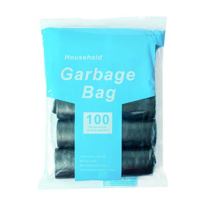 H&H 5 Rolls Garbage Bag Black Trash Bags with Handle Basurahan Lazada PH
