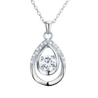 Szjinao 1ct Moissanite 925 Sterling Silver Teardrop Pendant Necklaces For Woman Trend Luxury Party Banquet Fine Jewelry