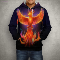 2022 Spring Men Women Casual 3D Printed Phoenix Bird Hoodies Fashion Long Sleeves Cool Boy Girl Streetwear Unisex Tops Pullover Size:XS-5XL