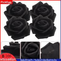 PickEgg 100pcs Fake Rose Head Flower Faux Black Rose สำหรับ DIY งานฝีมือตกแต่ง