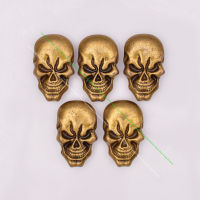 10X Heavy Biker R ทองเหลือง Skull Head Leathercraft เข็มขัด Saddle Tack พวงกุญแจหัตถกรรมหนัง Concho Screwback