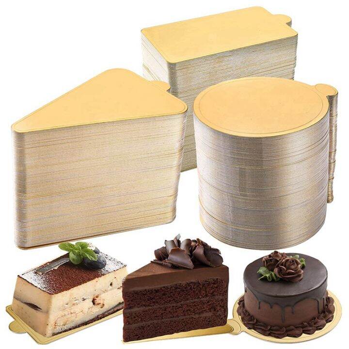 300PCS Mini Cake Boards, Gold Circle Paper Cupcake Dessert Displays