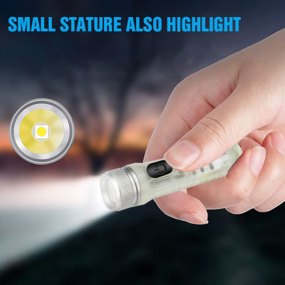 Mini Keychain Pocket Torch USB Rechargeable LED Light Flashlight Lamp Portable Waterproof Light for Emergency Outdoor Camping