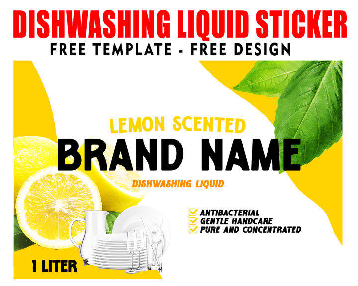 DISHWASHING LIQUID STICKER LABEL 100 PCS. Lazada PH