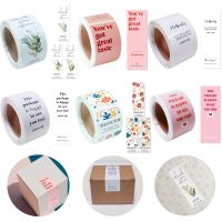 100pcs/roll Seal Sticker Simple Thank You Stickers Wedding Birthday Party Gift Box Decorative Envelope Label Packaging Supplie Stickers Labels