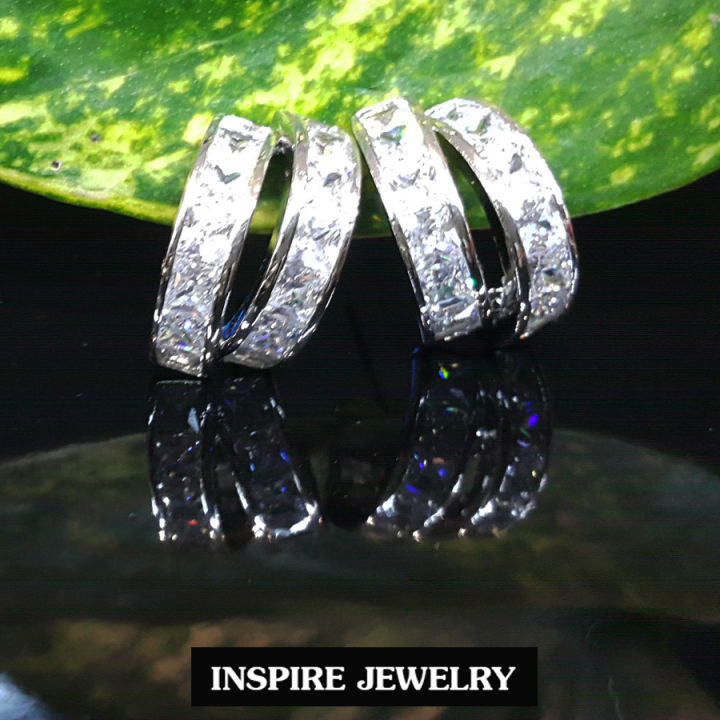 inspire-jewelry-ต่างหูเพชรสวิส-งานจิวเวลลี่-white-gold-plated-diamond-clonning