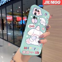 JIUMOO เคสสำหรับ Realme 7 5G Realme V5 5G เคสลายการ์ตูนสุนัขแฮปปี้ด็อกดีไซน์ใหม่นิ่มเคสมือถือบางลายขอบสี่เหลี่ยมด้านข้างฝาครอบเคสซิลิโคนนิ่มเคสป้องกันการกระแทก