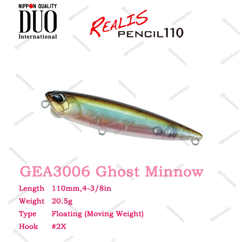 Made In Japan DUO REALIS PENCIL110 110mm distance TROUT BASS Lure Fishing  Saltwater Tungsten Twitch Jerk Retrieve walking baits