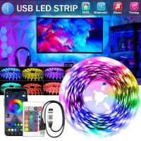 [ANYA Auto Parts] ไฟ LED Strip USB Bluetooth RGB 5V ไฟ LED RGB หลอดไฟ LED แบบยืดหยุ่นเทปริบบิ้นทีวีเดสก์ท็อปหน้าจอแบ็คไลท์ไดโอดตกแต่ง