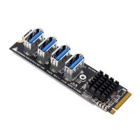 Nvme PCIe Splitter 1 to 4 Port USB 3.0 Adapter Riser Card fo ETH Miner GPU Crypto Bitcoin Ethereum Mining Rig