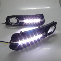 อะไหล่รถยนต์ไฟส่องสว่างเวลากลางวัน LED DRL ที่ครอบไฟตัดหมอกที่มีสัญญาณเลี้ยวสำหรับ Audi A4 A4L B8 2009 2010 2011 2012 87Tixgportz