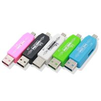 2 In 1 USB ไมโครยูเอสบีเชื่อมต่อทุกที่เครื่องอ่านการ์ด OTG USB เครื่องอ่านการ์ดการ์ดรีดเดอร์ SD TF สำหรับเครื่องอ่านการ์ด DKQ3825โทรศัพท์พีซี