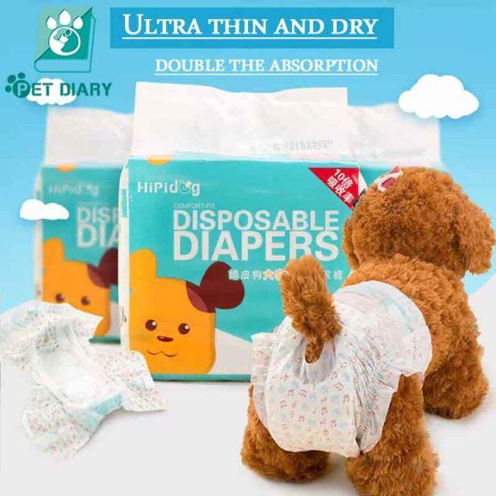 Hot Selling 【10PCS】Pet Diaper Dog Diaper Male Dog Female Dog pampers
