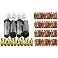 Contact Tip Conical Gas Nozzle Tip Holder &amp; 24KD MB24 MIG MAG Welding Torch 59Pcs