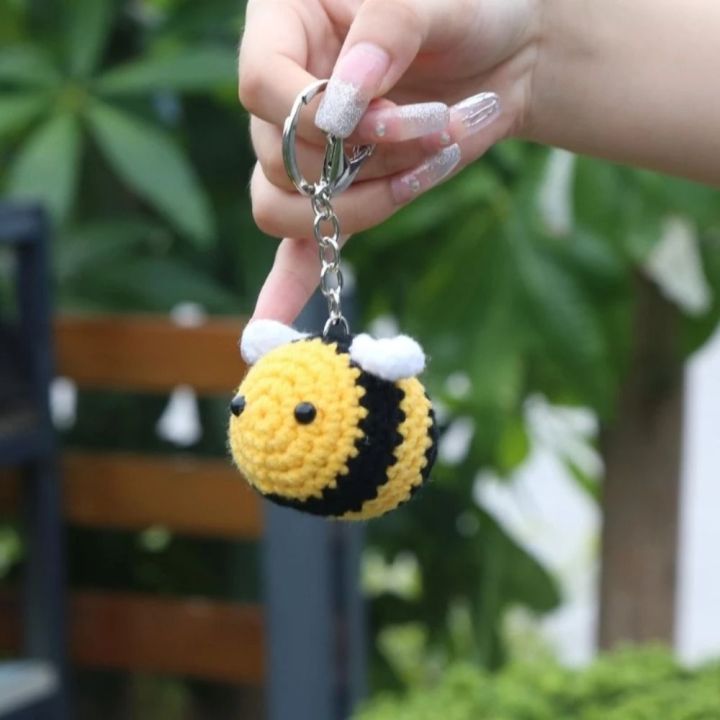 Handmade Crochet Bee/ Keychain/Crochet Bee/ Stuffed Animal Bee