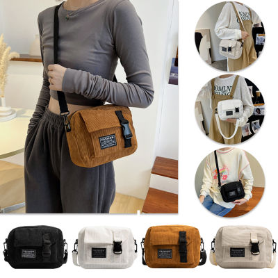 【Fast Delivery】Fashion Crossbody Sling Bag Solid Color Corduroy Messenger Handbag Casual Retro Adjustable Strap for Travel Office Female Satchels