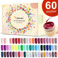 Venalisa 60 colors gel paint set pure color uv led gels nails kit 5ml*60 colors