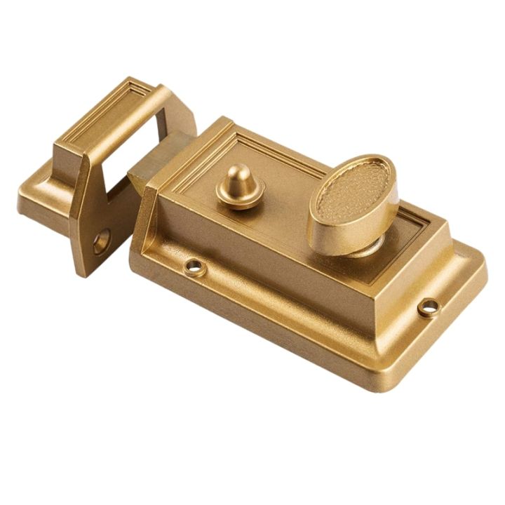 hlzs-สลักล็อคกุญแจลูกบิดสังกะสีสำหรับกลางคืนประตูประตูทางเข้าทอง