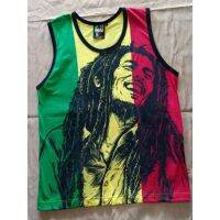 2023 NEWFull ระเหิด Bob Marley Rasta รูปแบบผ้าฝ้าย Combed 30S Singlet MKH Sleeveles เสื้อกั๊ก