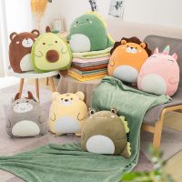 Cartoon Dinosaur Nap Amphibious Coral Fleece Waist Pillow Pillow Quilt Pillows Cushion For Leaning On Of The Air Conditioning Is Blanket Kandy 【AUG】