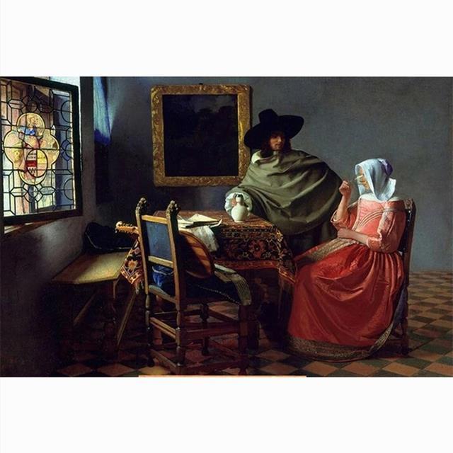 vermeer-wine-glass-canvas-paintings-portrait-posters-and-prints-wall-art-pictures-for-living-room-home-wall-decoration-cuadros