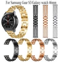 №☼℡ Luxury Stainless Steel Watchbands For Samsung Gear s3 classic/frontier Band Metal 22mm Strap for Samsung Galaxy 46mm Bracelet