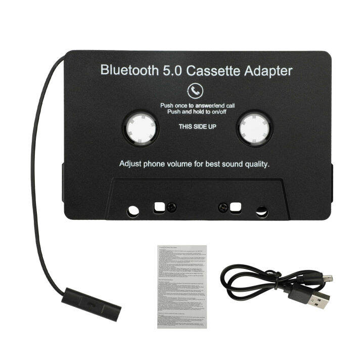 Homozy บลูทูธ Cassette Aux Adapter ในตัวแบตเตอรี่ไร้สายเทป Cassette Aux
