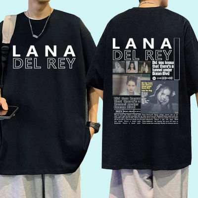 เสื้อยืดลำลองฤดูร้อน Lana Del Rey Did You Know That Theres A Tunnel Under Ocean Blvd Music Album Graphic T Men Hip Hop （S-5XL）