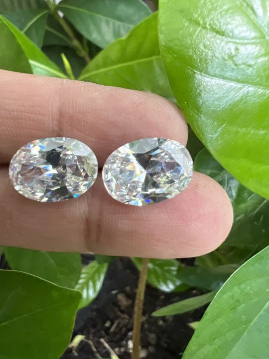 เพชร-cz-diamond-2-เม็ด-เพชรรัสเซีย-diamond-white-สีขาว-12x16-mm-oval-cubic-zirconia