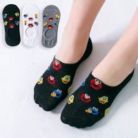 {Socks Shop} ถุงเท้าฤดูร้อนงาพิมพ์การ์ตูนมองไม่เห็นถุงเท้าผู้หญิงถุงเท้าปากตื้นน่ารัก