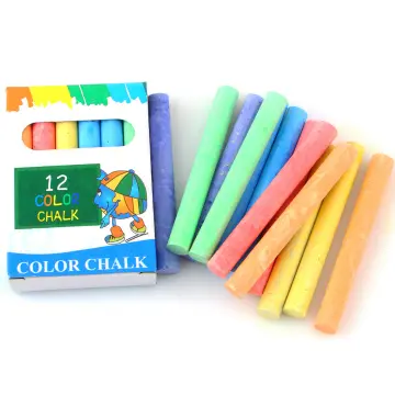 12 Pack Colored Chalk Sidewalk Chalk Outdoor Dustless Washable for  Chalkboard