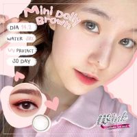 ?ขายดีที่1 มีค่าสายตา? Wink Mini Dolly Gray Brown สุดปัง คอนแทคเลนส์ รายเดือน มีอย แถมตลับฟรี เลนส์นิ่ม สวยปังมาก