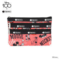 Lesportsac 3 Zip Cosmetic กระเป๋าสตางค์ กระเป๋าเครื่องสำอาง Style 7158 Disney Collection x lesportsac