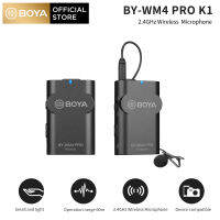 BOYA BY-WM4 Pro K1-K6 Professional ตัวเก็บประจุไฟฟ้าไร้สายไมโครโฟนระบบไมโครโฟนหนีบปกเสื้อไมค์สัมภาษณ์สำหรับ DV สมาร์ทโฟน DSLR Canon Nikon กล้องสำหรับที่ถ่ายทอดสด,Vlogging