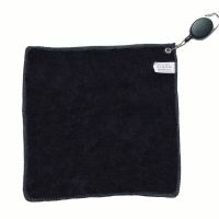 Golf Balls Cleaning Towel with Retractable hook black golf towel for Golfer Cotton Golf Wet and Dry Amphibian Golf Accessories Towels