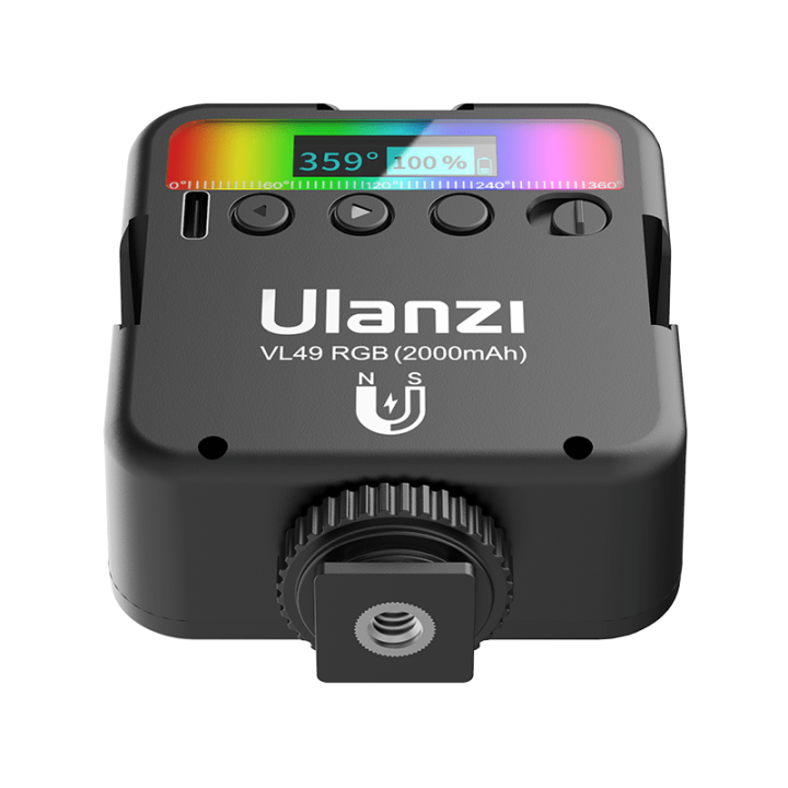 ulanzi-vl49-rechargable-mini-rgb-light-ไฟrgb-light-ไฟติดกล้อง-มาพร้อมแบตเตอร์รี่ในตัว
