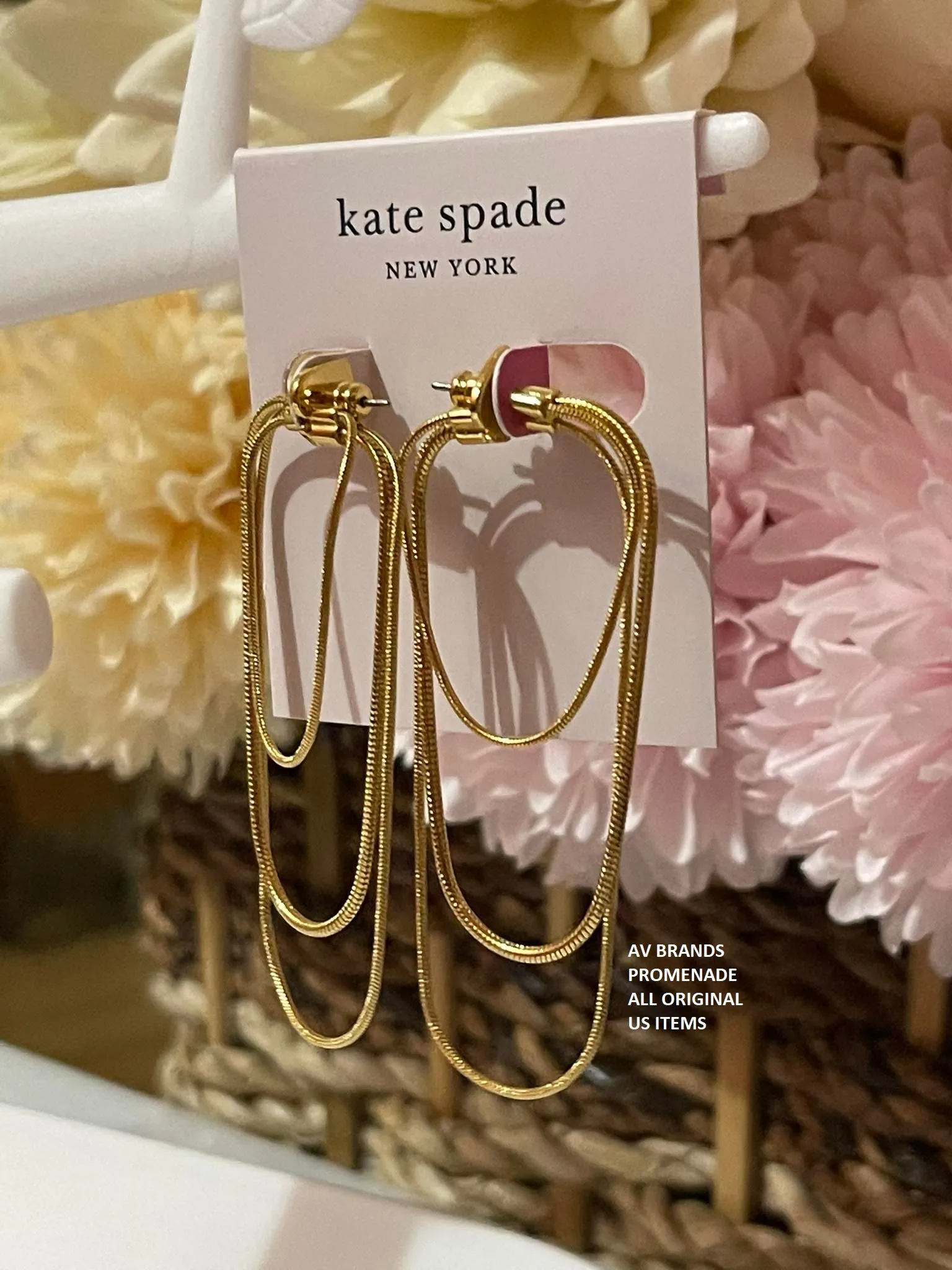 Original Kate Spade Know the Ropes Large Snake Chain Hoop Earrings Gold  Tone Earrings Dangling Earrings l AV Brands Promenade | Lazada PH