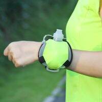 【jw】♝  Outdoor Silicone Folding Bottle for Wrist Cycling Fluorescent Gym Soft Hand-Held