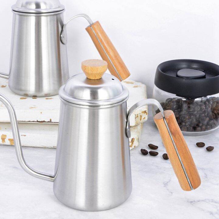 650ml-thickened-stainless-steel-gooseneck-spout-coffee-pot-household-camping-tea-pot