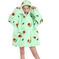 HOT★Avocado เสื้อ Super Soft Warm Hoodies สำหรับเด็กวัยรุ่นเยาวชนขนาดใหญ่ Sherpa Hooded Wearable ผ้าห่มเสื้อ