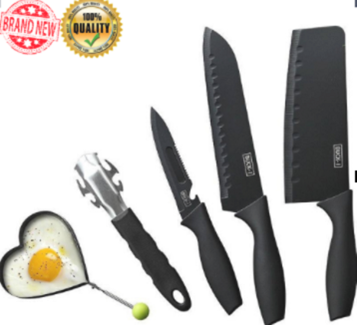 BRAND NEW 5in1 KNIFE SET BLACK, BUCK KNIVES ON HAND CASH ON DELIVERY