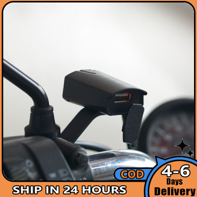 【 AM🙌】อุปกรณ์เสริมสำหรับดัดแปลงกระจกมองหลังชาร์จเจอร์กันน้ำ USB12V เดียวสำหรับโทรศัพท์มือถือรถจักรยานยนต์
