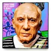 Pablo Picasso #2 ปีกัสโซ่ จิตรกรเอกของโลก อัจฉริยะ รูปภาพ​ติด​ผนัง ​pop​ art พร้อมกรอบและที่แขวน กรอบรูป แต่งบ้าน ของขวัญ ของสะสม